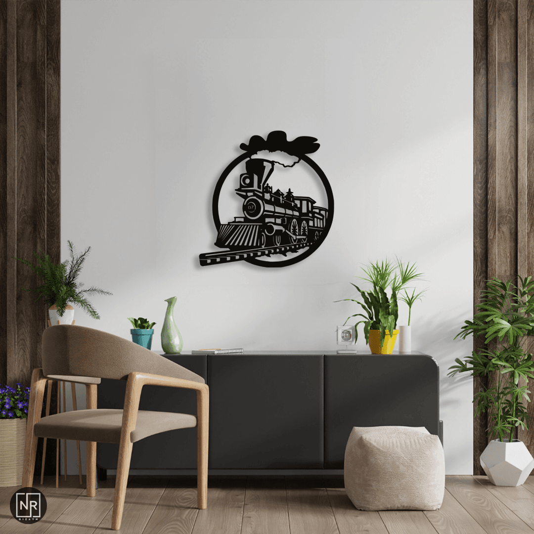 Tren Dekoratif Metal Duvar Tablosu