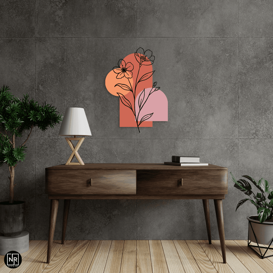 Pastel Bahar Dekoratif Metal Duvar Tablosu