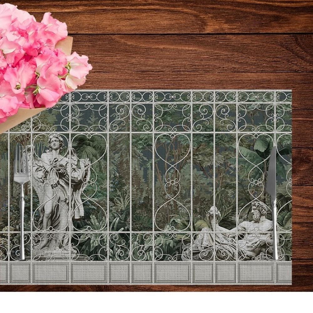 Modern Heykelli Kumaş Amerikan Servis 4'lü Set 35X50CM