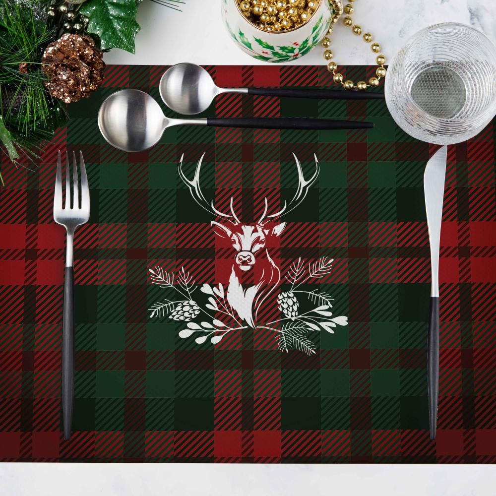 TARTAN GEYİKLİ AMERİKAN SERVİS 4 LÜ 