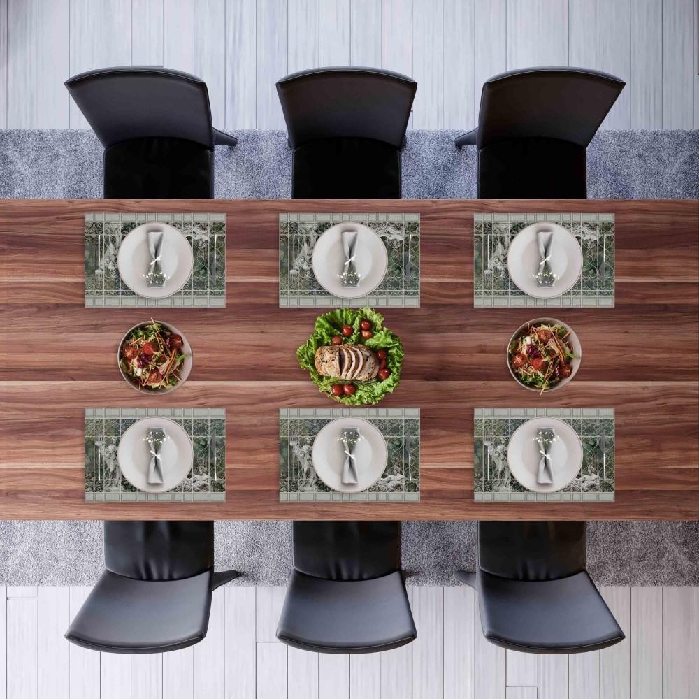 Modern Heykelli Kumaş Amerikan Servis 4'lü Set 35X50CM