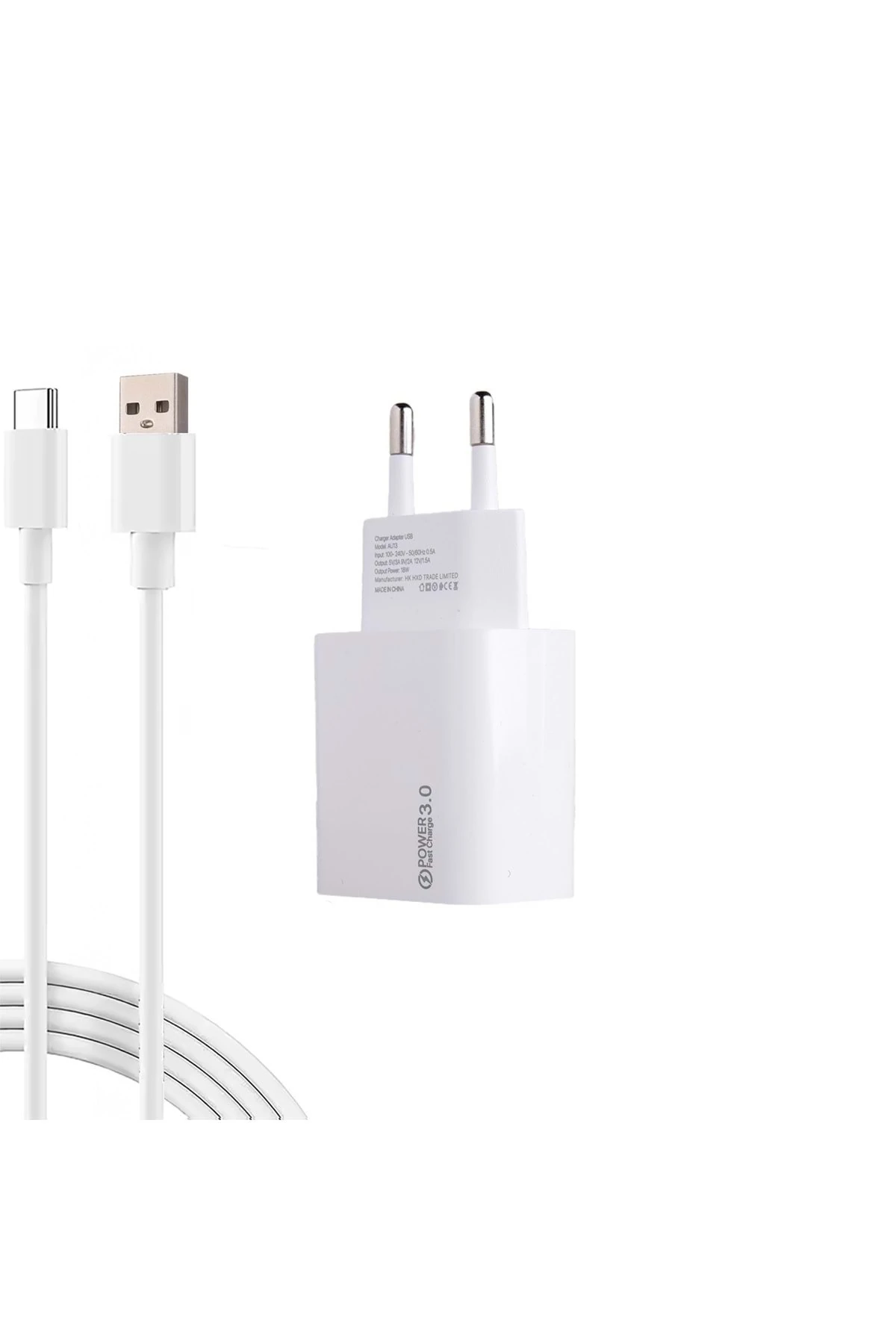 AC18 ECO Bundle 18W Hızlı Şarj Cihazı + USB-A to Type-C Kablo , QC 3.0 ...