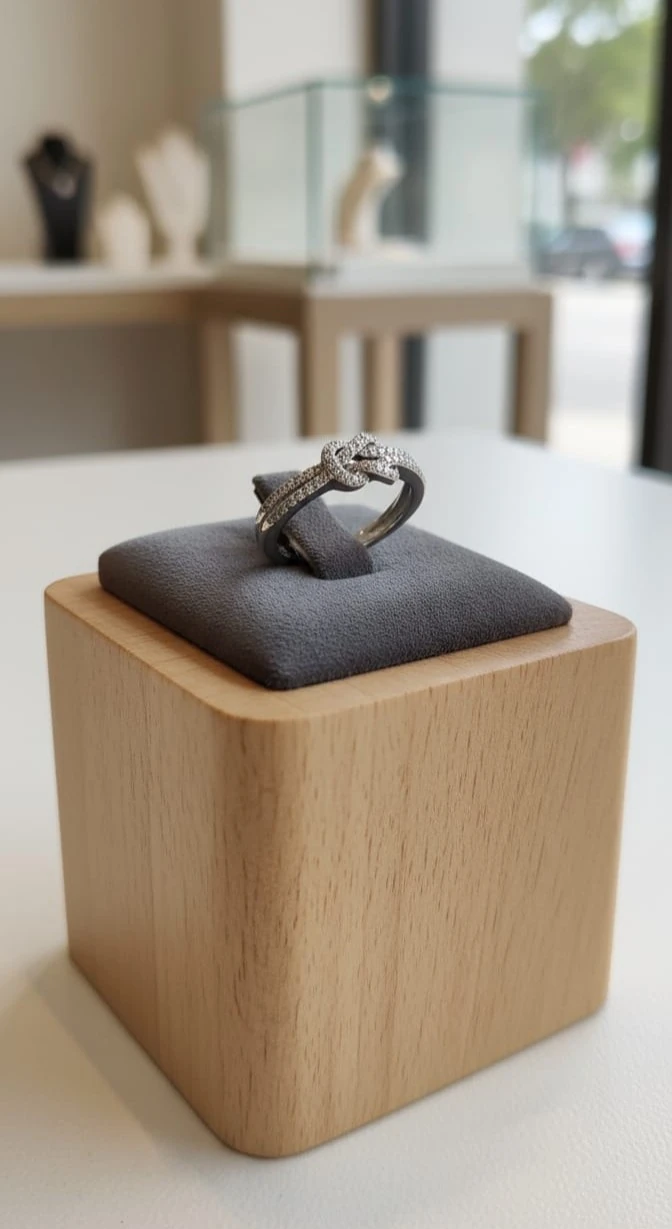 925 Ayar Gümüş Taşlı Düğüm Yüzük – Zarif ve Şık Kadın Takı