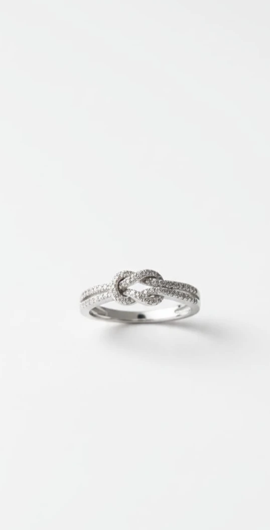 925 Ayar Gümüş Taşlı Düğüm Yüzük – Zarif ve Şık Kadın Takı