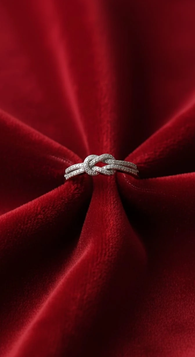 925 Ayar Gümüş Taşlı Düğüm Yüzük – Zarif ve Şık Kadın Takı