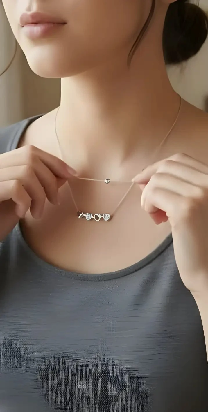 925 Ayar Gümüş Zarif Tasarım Çift Kullanımlı Kolye – Şık ve Çok Yönlü Kadın Takı