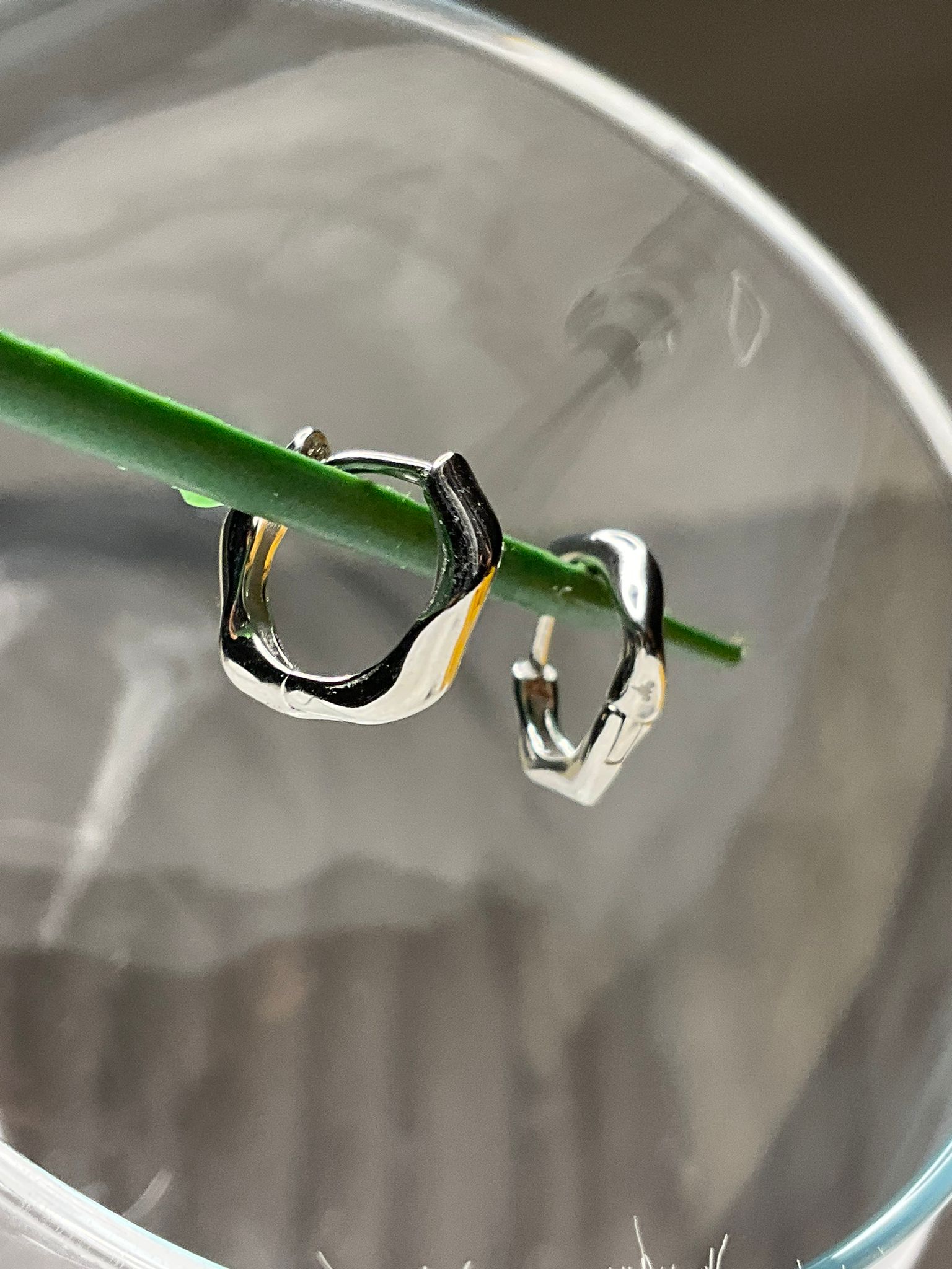 DALGALI WAVY HOOP EARRİNG HELİX TRAGUS GÜMÜŞ KÜPE