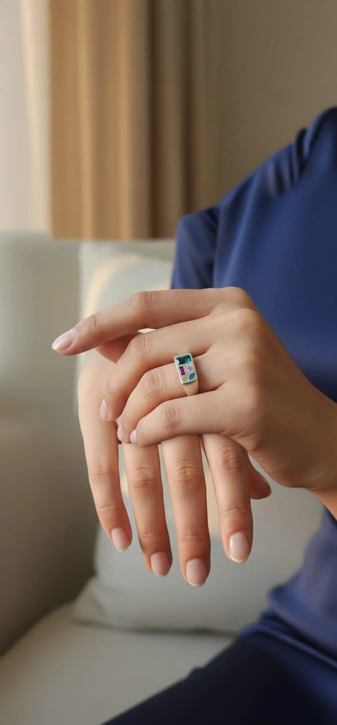 Gümüş Signet Ring Model Yüzük – Şık ve Modern Kadın Takı