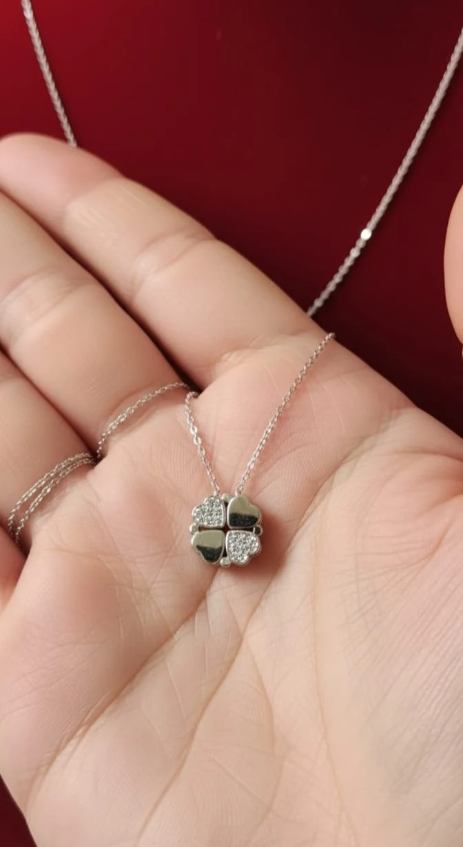 925 Ayar Gümüş Zarif Tasarım Çift Kullanımlı Kolye – Şık ve Çok Yönlü Kadın Takı