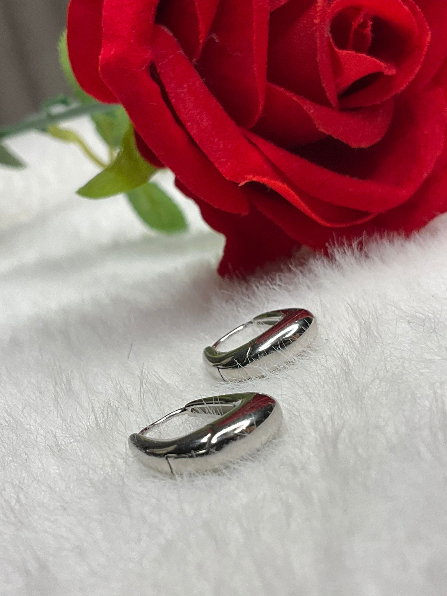 KROASAN CROİSSANT BOBLE TASARIM GÜMÜŞ HALKA KÜPE