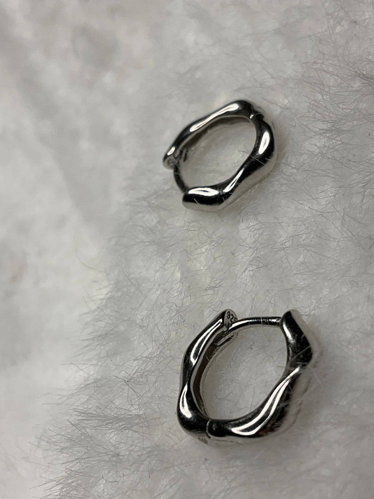 DALGALI WAVY HOOP EARRİNG HELİX TRAGUS GÜMÜŞ KÜPE