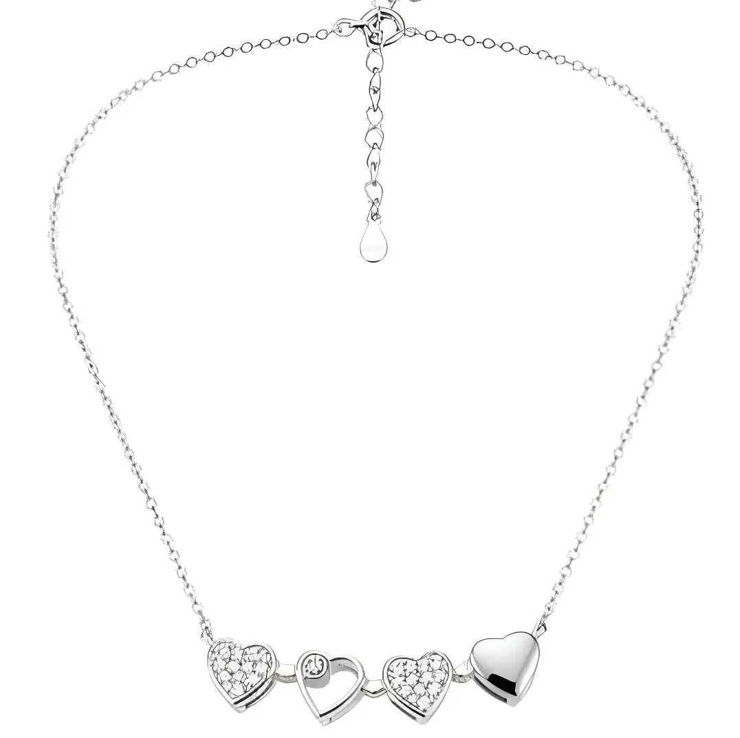 925 Ayar Gümüş Zarif Tasarım Çift Kullanımlı Kolye – Şık ve Çok Yönlü Kadın Takı