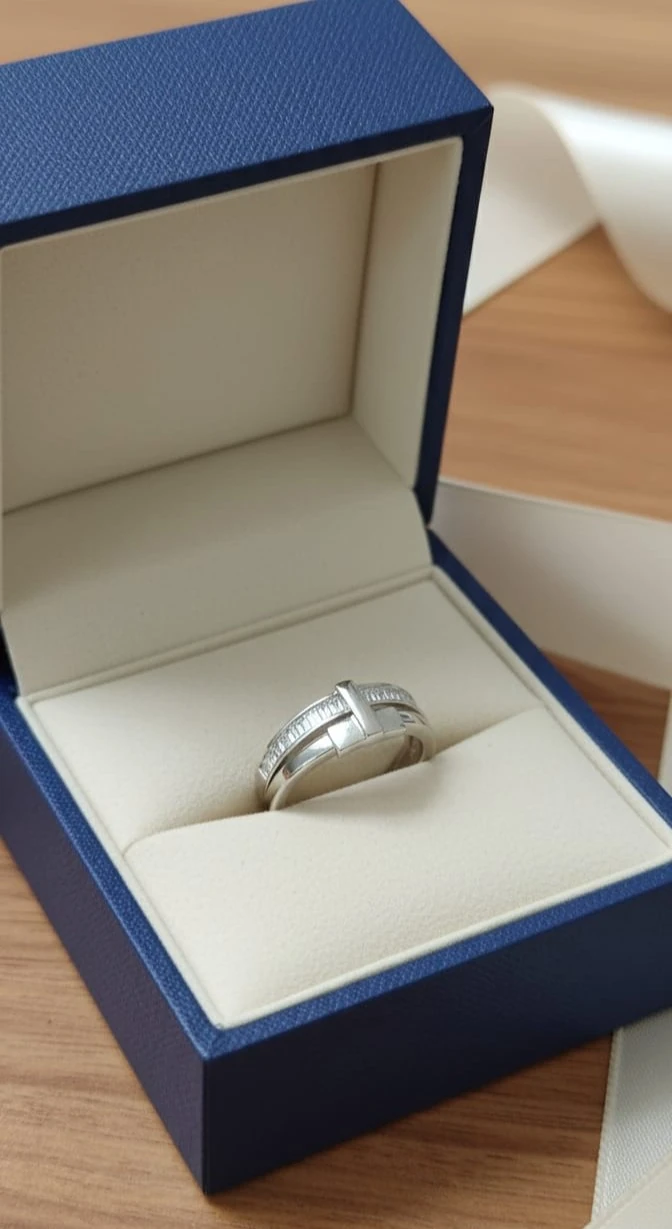 925 Ayar Gümüş T-Bar Çapraz Baget Taşlı İki Sıralı Sarmaş Yüzük – Zarif ve Şık Kadın Takı