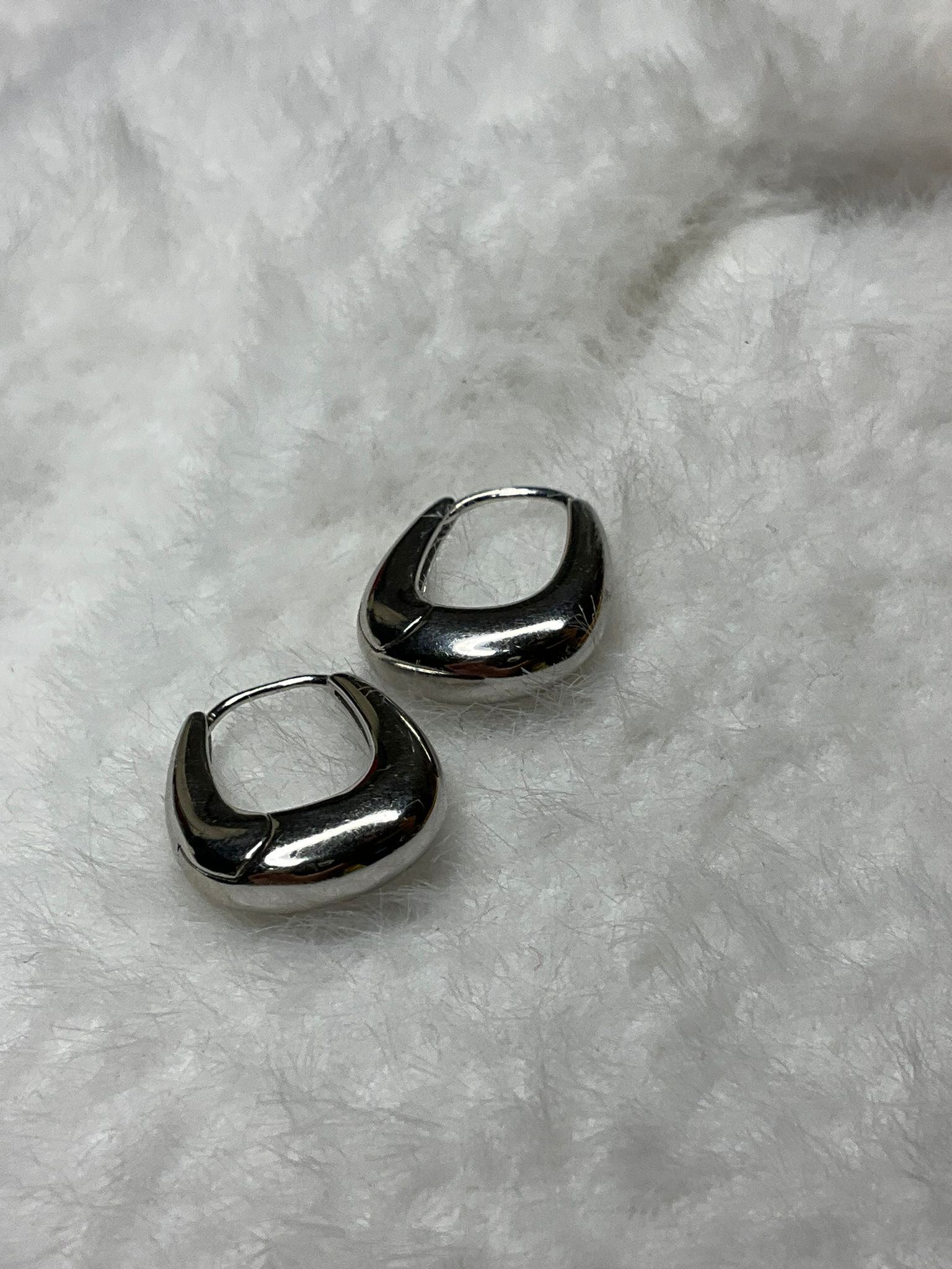 KROASAN CROİSSANT BOBLE TASARIM GÜMÜŞ HALKA KÜPE