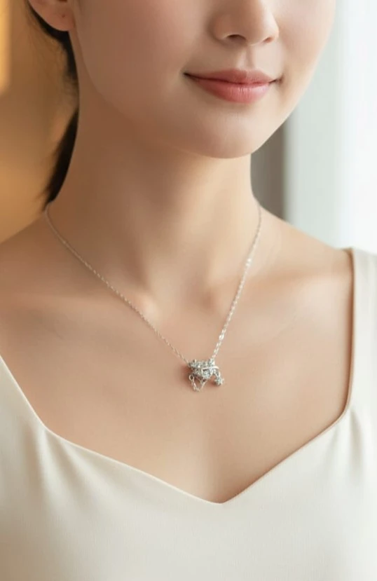 925 Ayar Gümüş Kalpli Model Çift Yıldızlı Zirkon Taşlı Kolye – Şık ve Parlak Kadın Takı