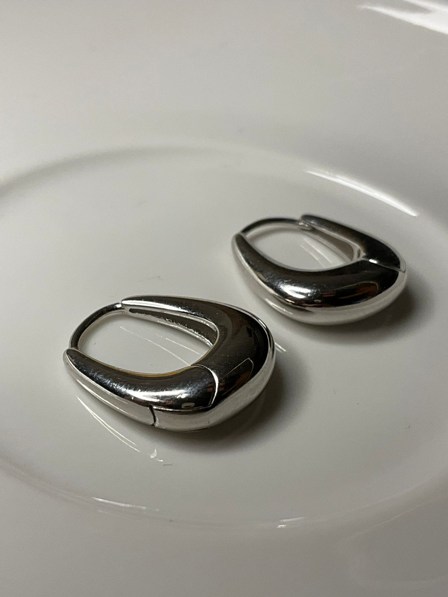 KROASAN CROİSSANT BOBLE TASARIM GÜMÜŞ HALKA KÜPE