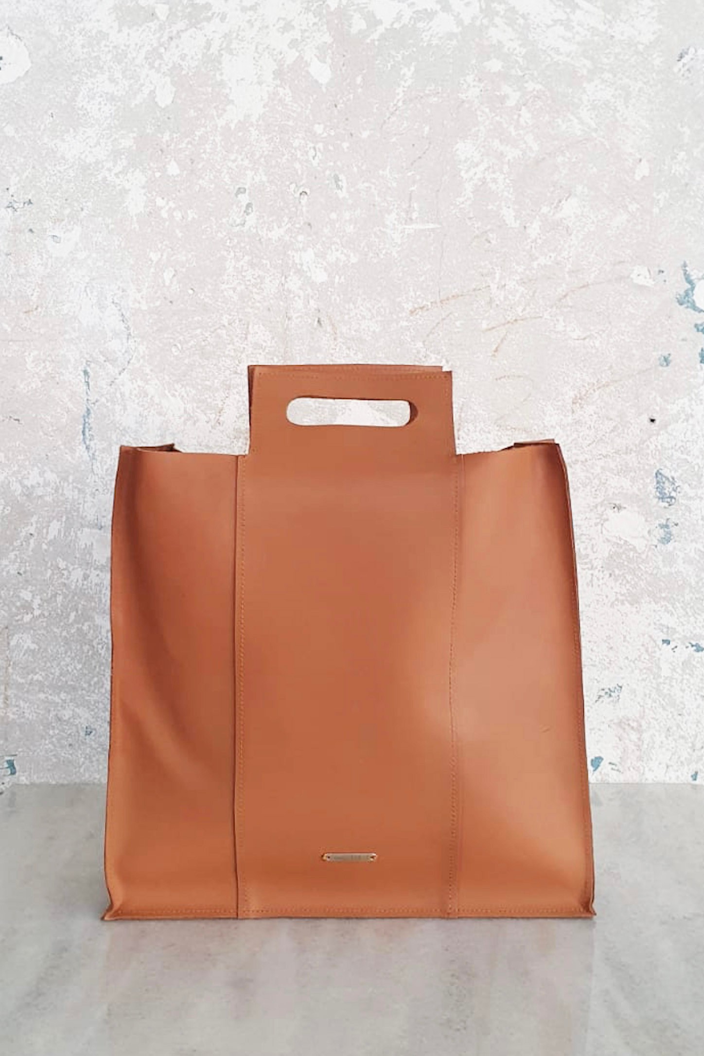 Leather Square Bag with Handle
