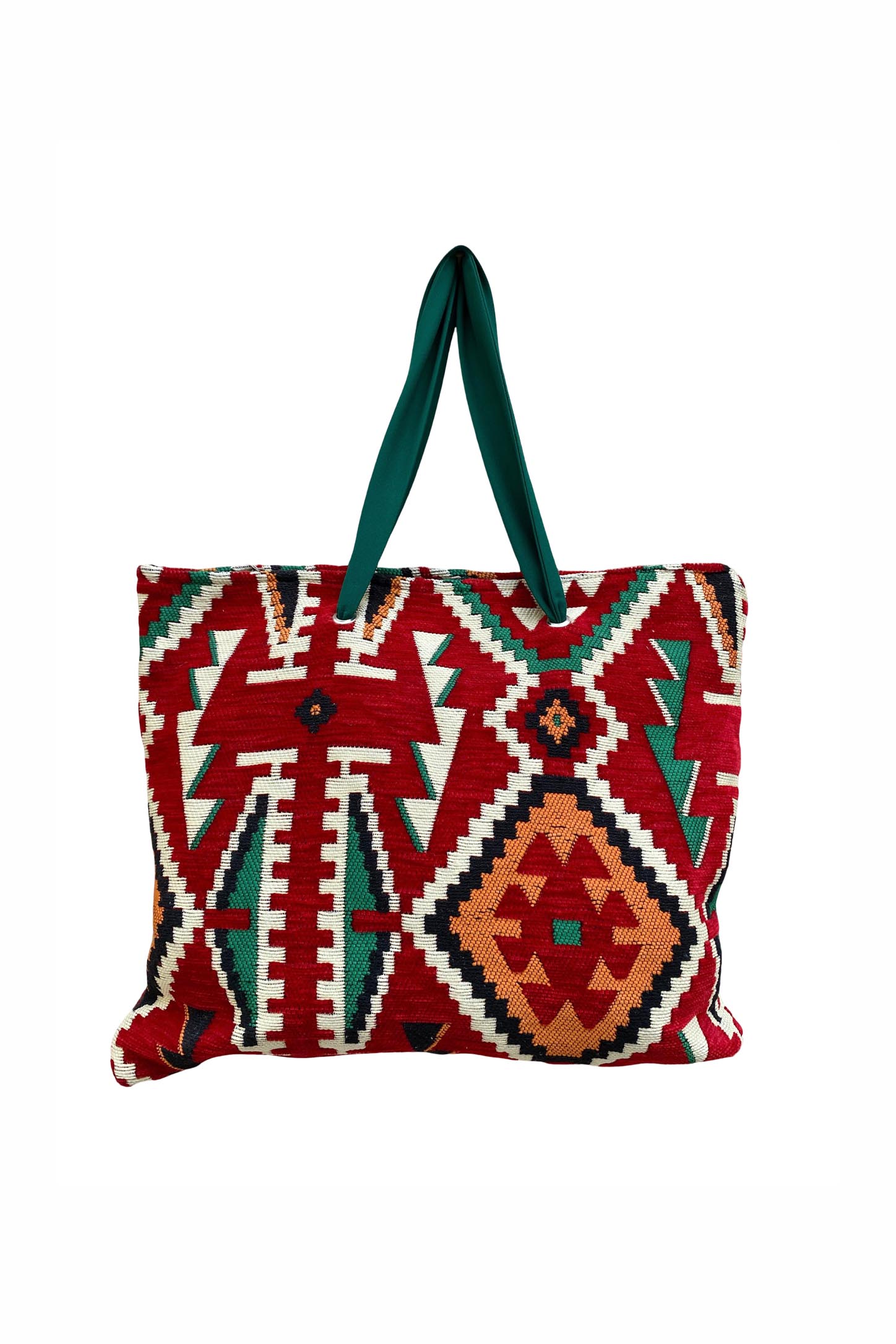 Kilim Desenli Kumaş Askılı Çanta 