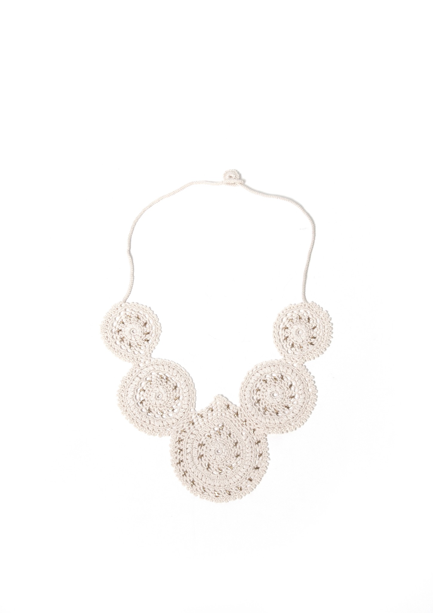 Lace Necklace with Wire Embroidery