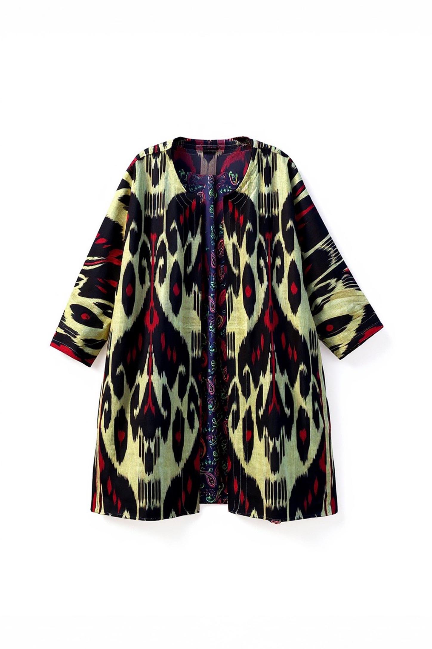 İkat Desenli Astarlı Kaftan