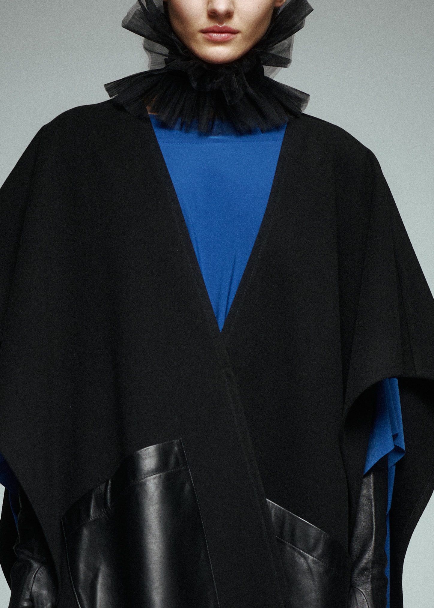 Deri Cepli Kaşe Ceket