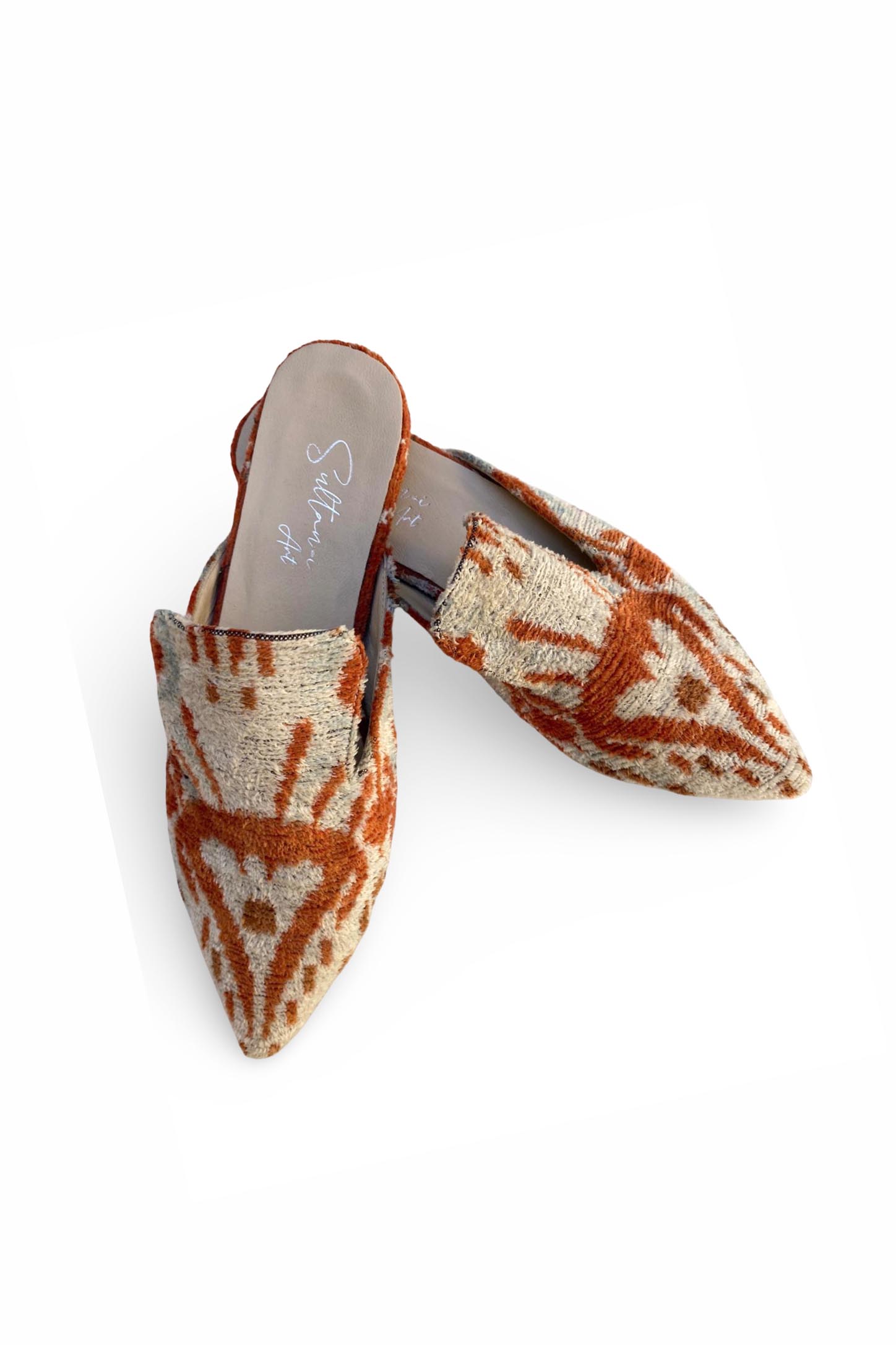 İkat Desenli İpek Kadife Terlik 40 Numara