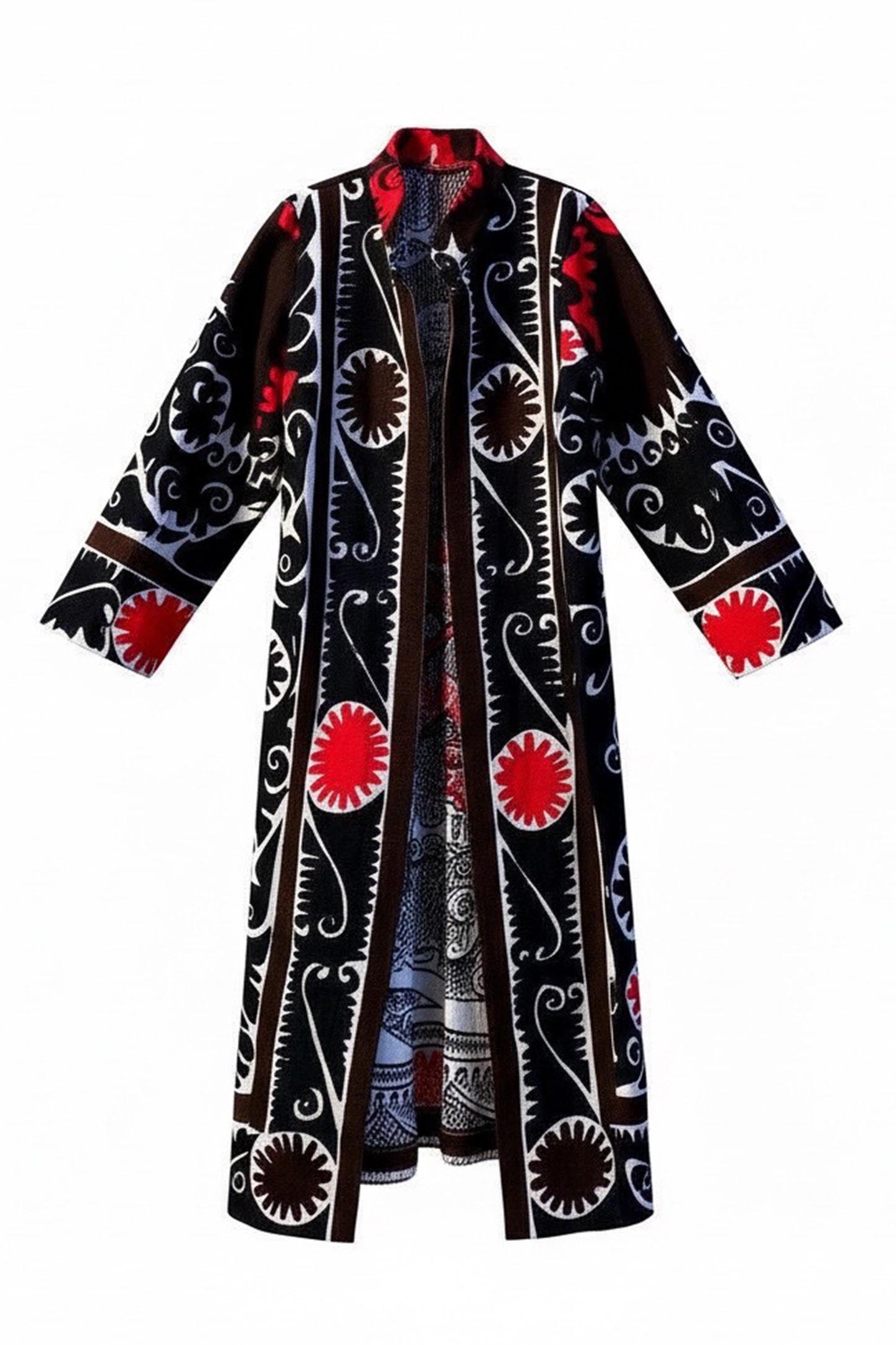 Suzani Astarsız Uzun Kaftan