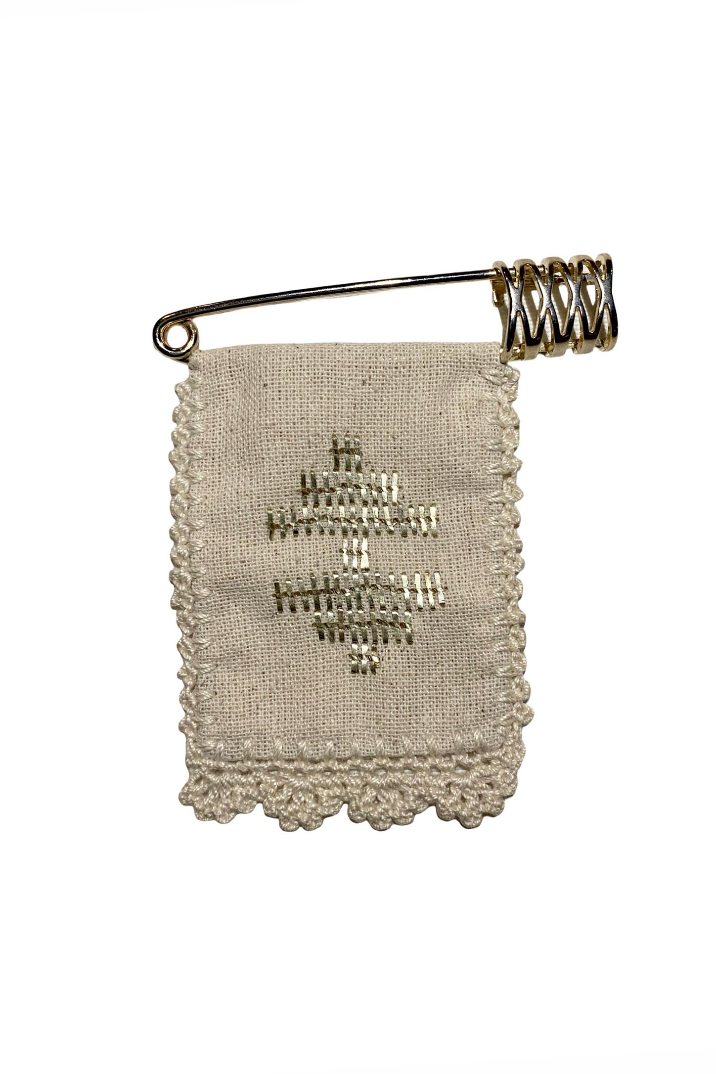 Bukağı Tel Kırma Motifli Broş