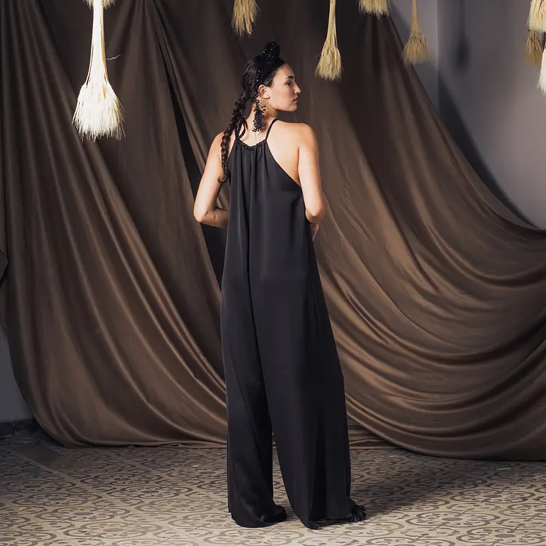 Halter Yaka Saten Tulum