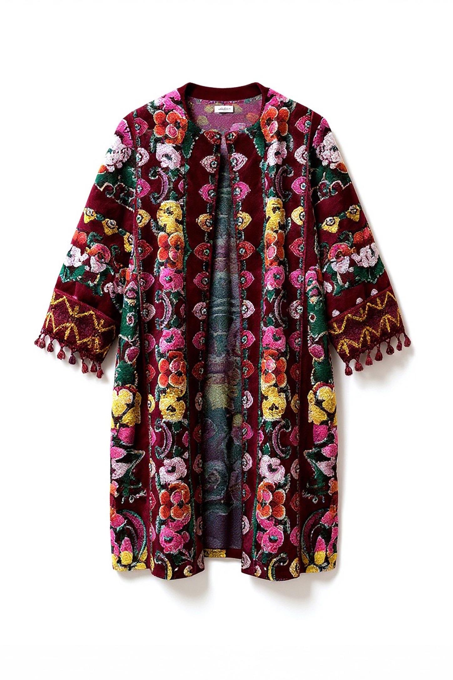 Desenli Kadife Kaftan