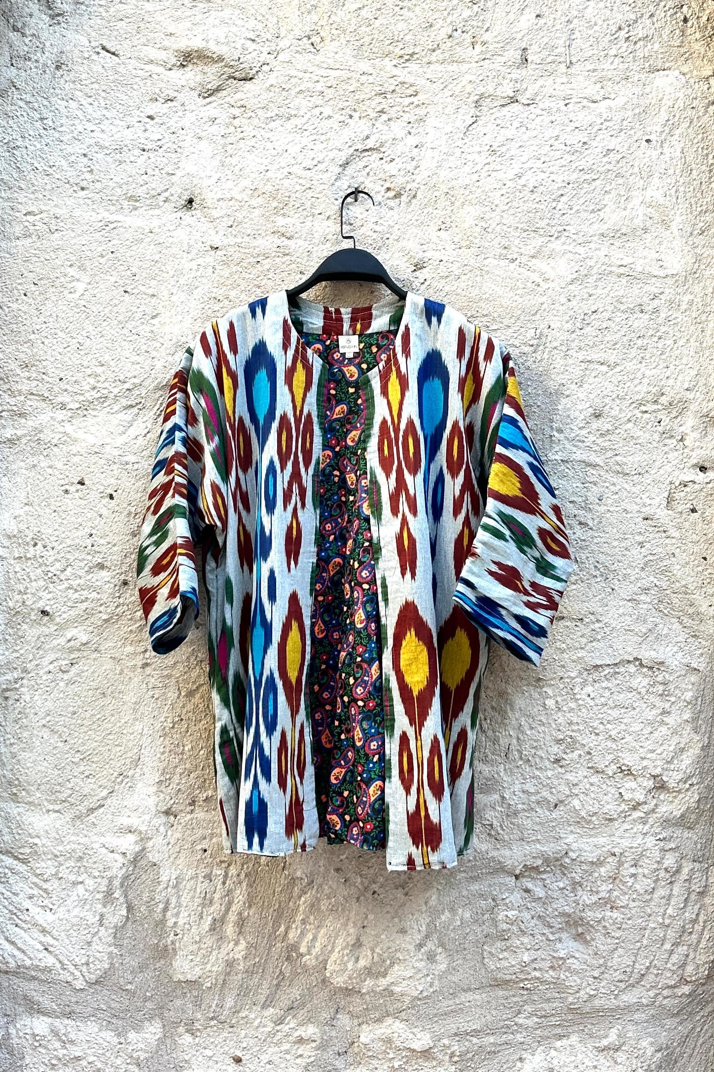 İkat Desenli Astarlı Kaftan 