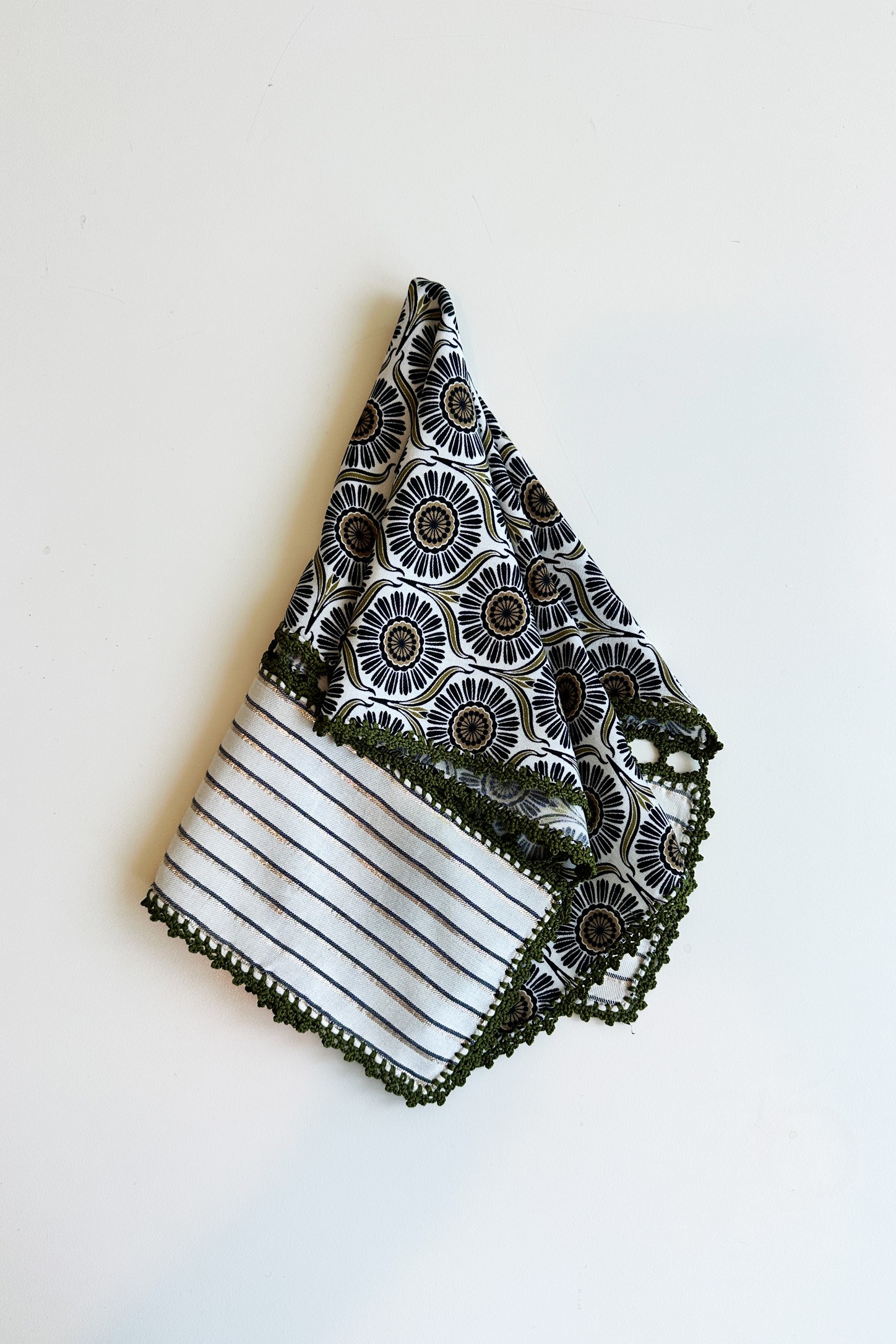 Handmade Lace Edged and Patterned Napkin 