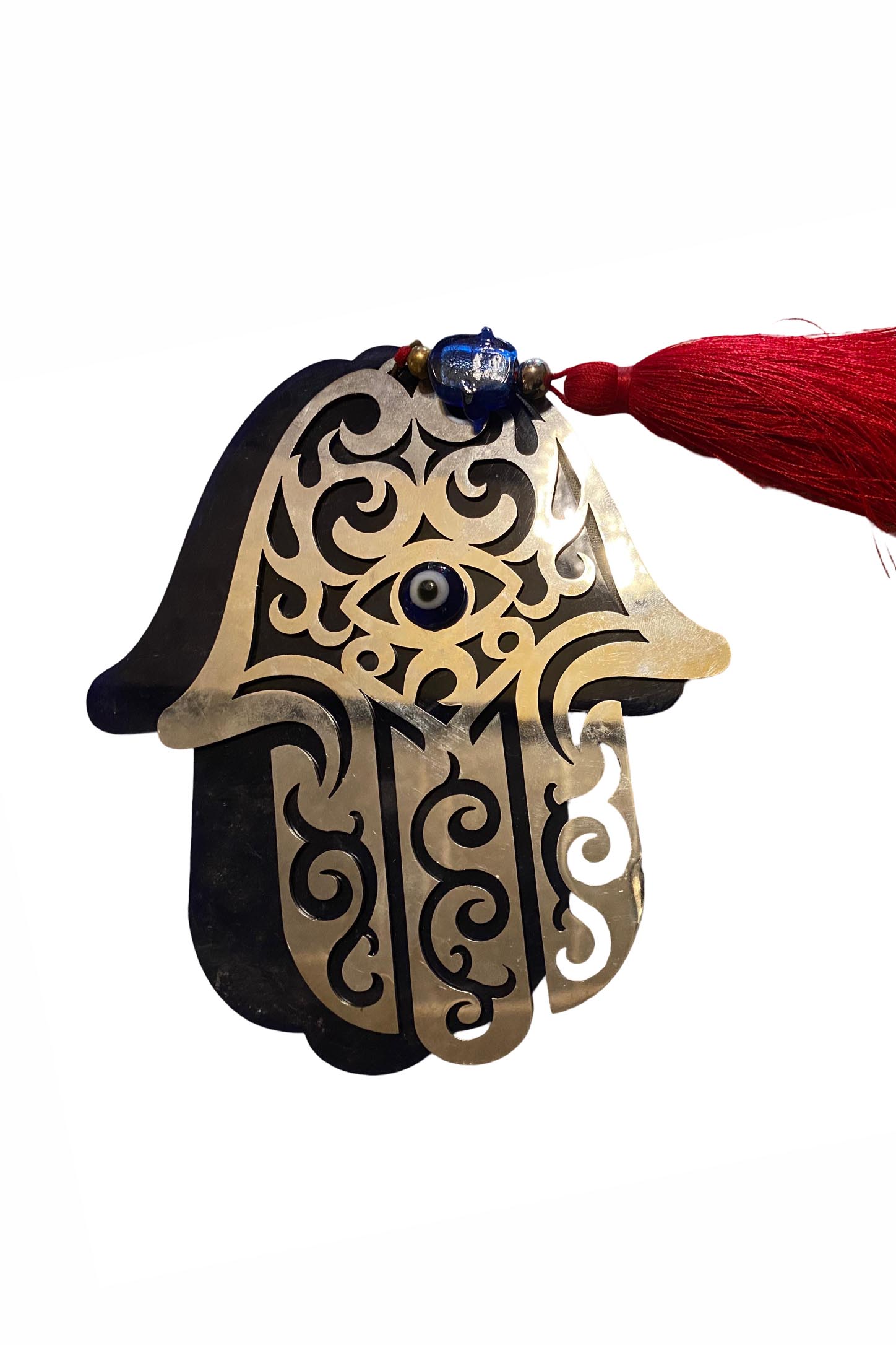 Epoksi Üzeri Metal Aksesuarlı Fatma Ana Eli Duvar Süsü