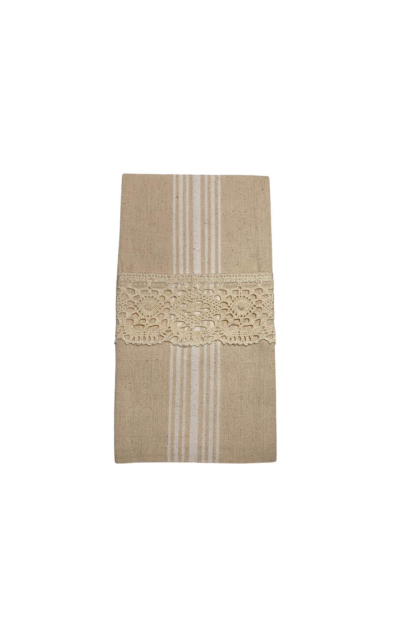 Dantel Şeritli Keten Kaşıklık 