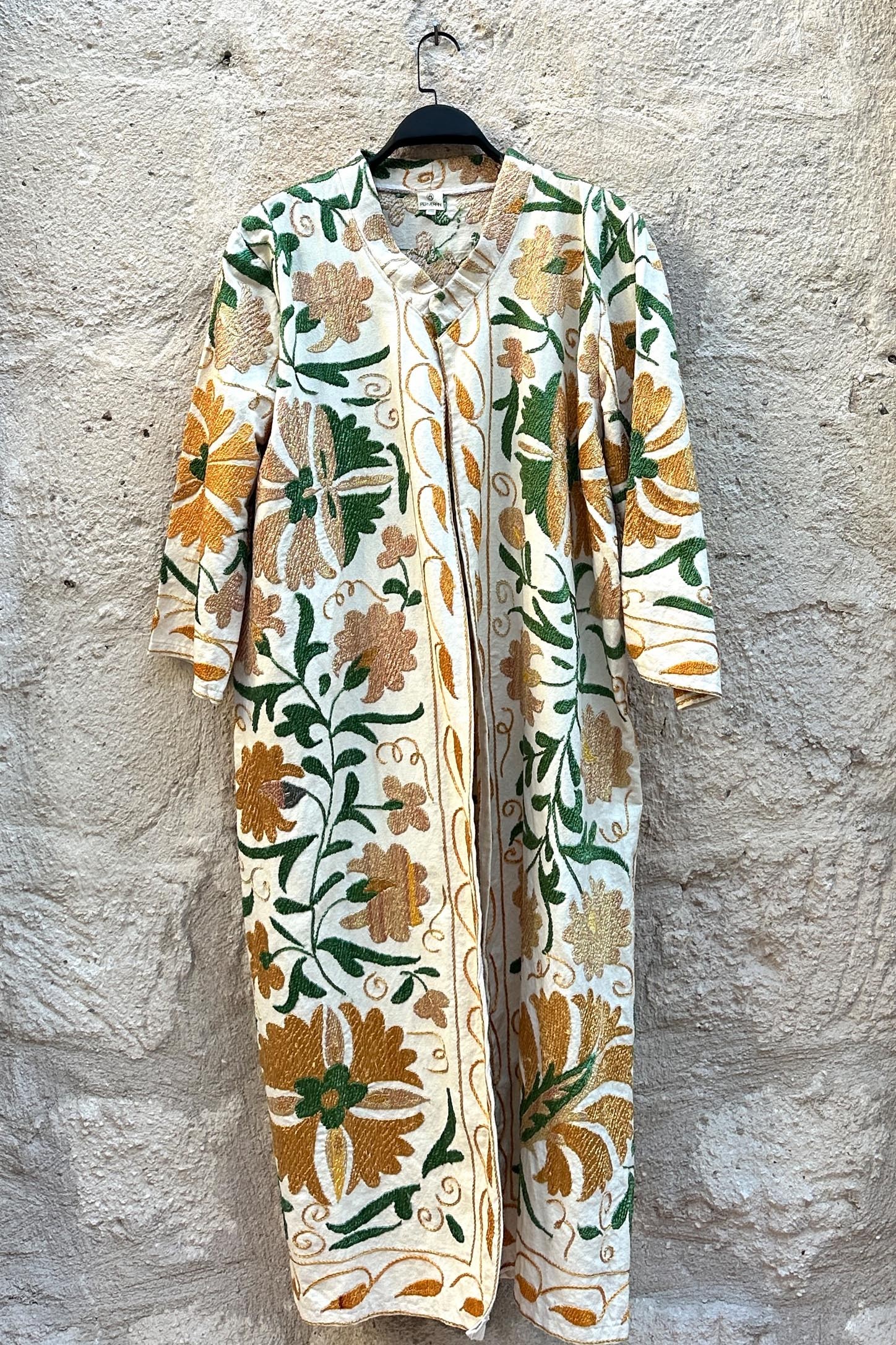 Suzani Astarsız Uzun Kaftan 