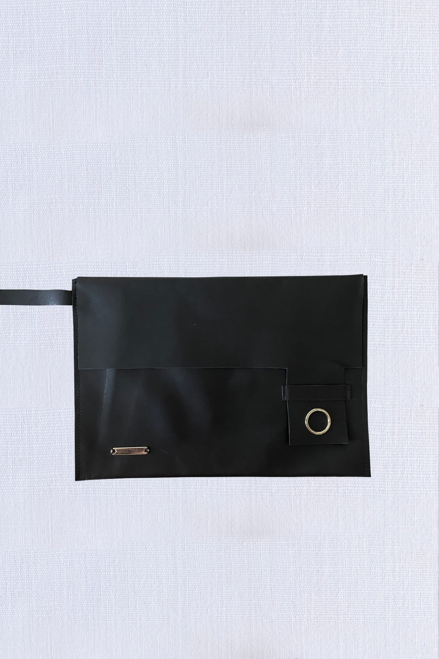 Leather Clutch Bag with Side Handles