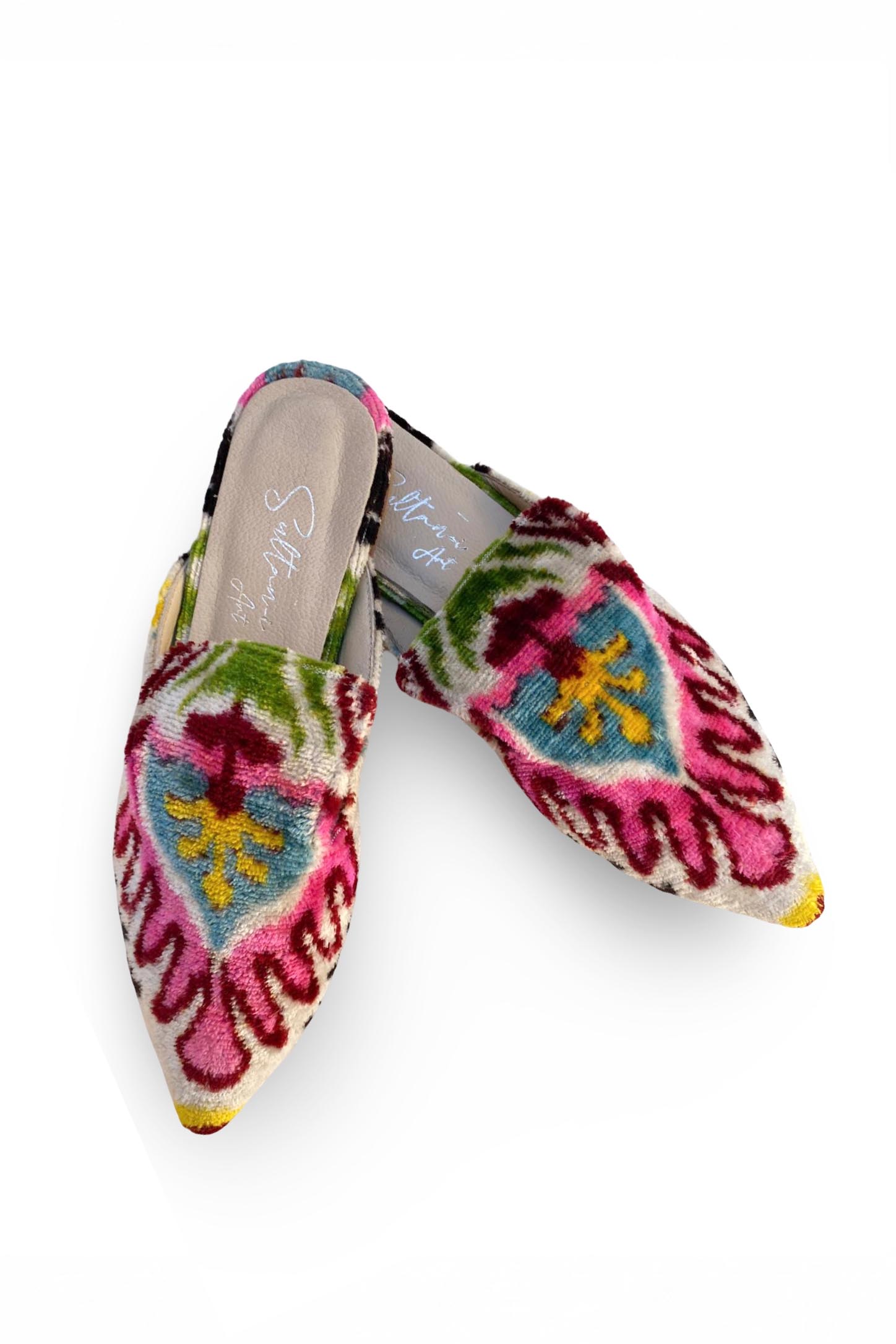 İkat Desenli İpek Kadife Terlik 38 Numara