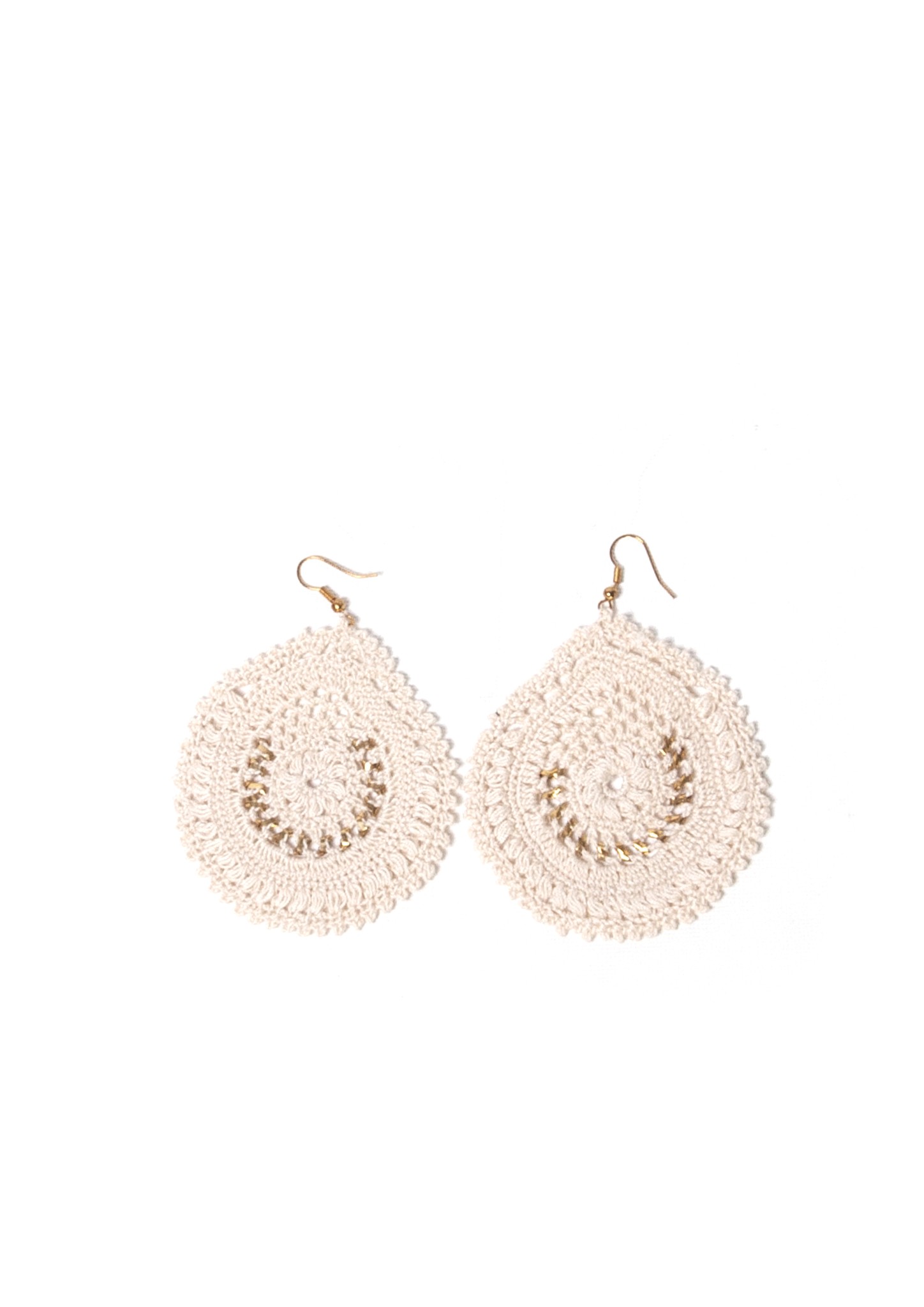 Lace Earrings with Wire Embroidery