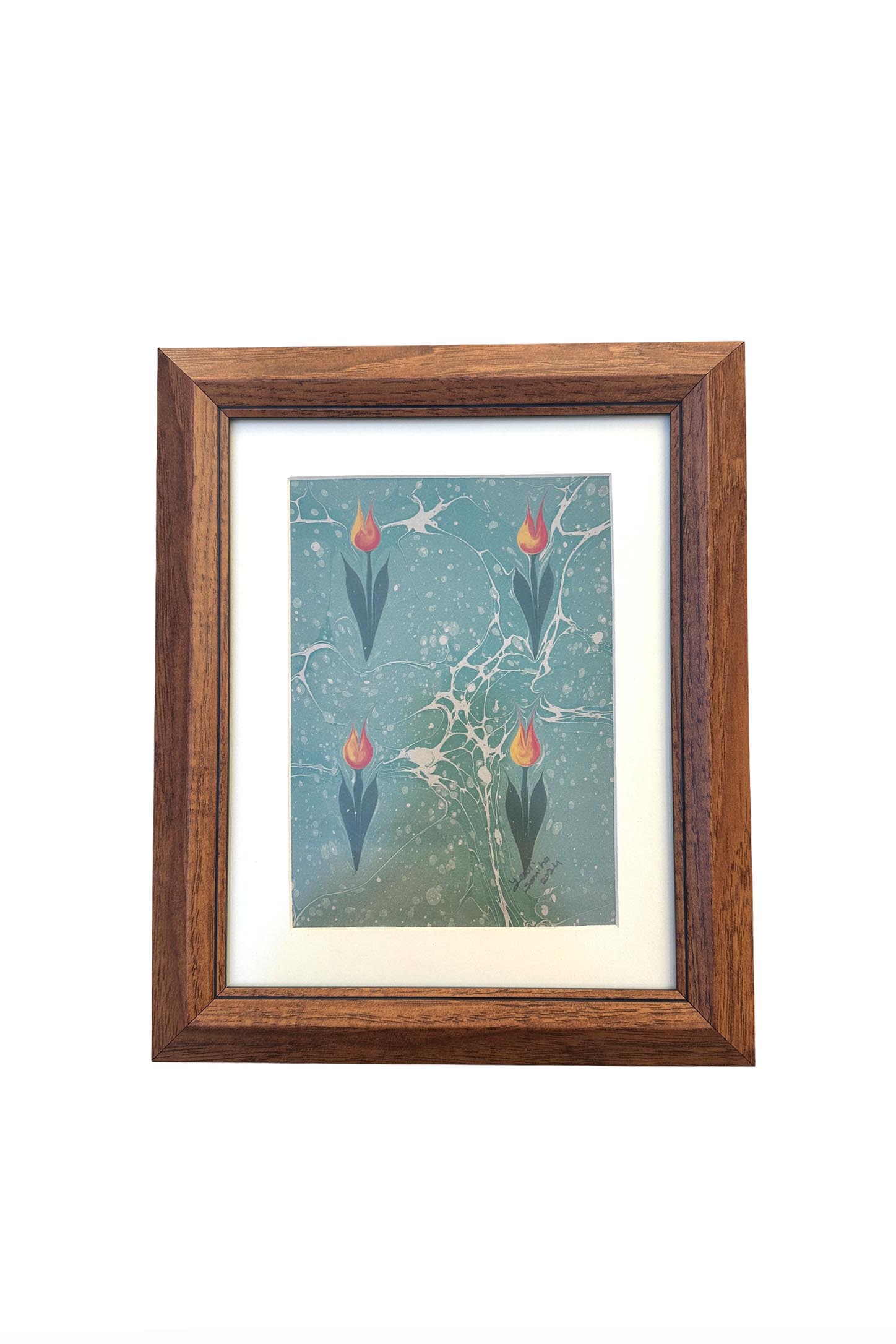 Ebru Desenli Dekoratif Çerçeve 