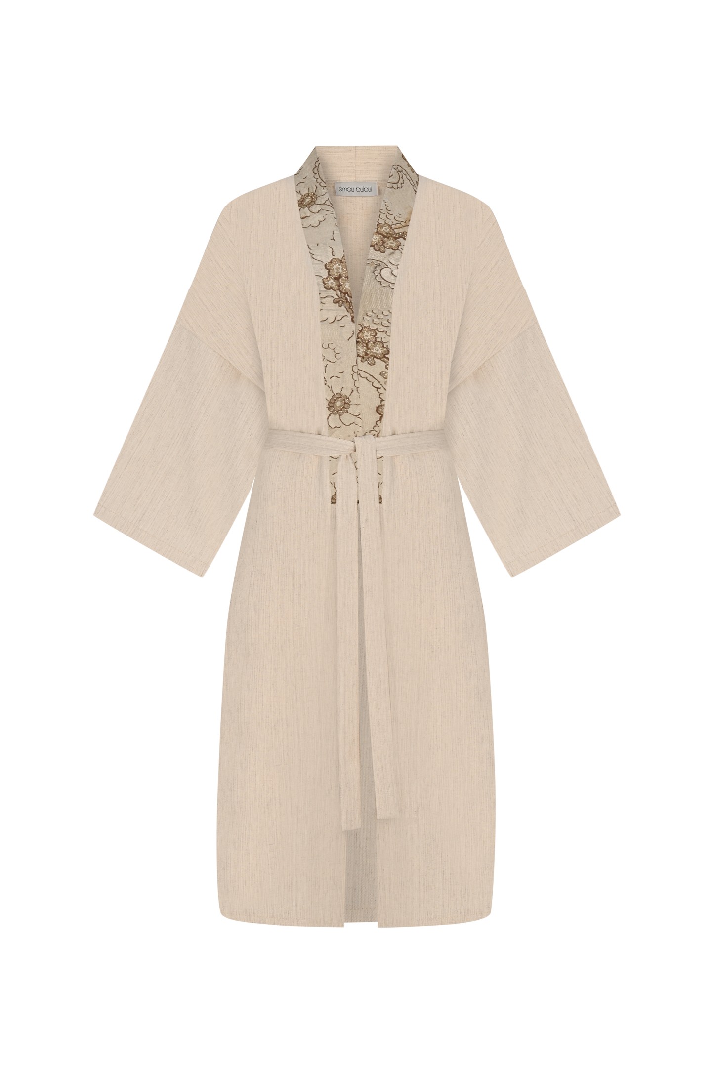 Linen Kaftan with Special Antique Fabric Garnish