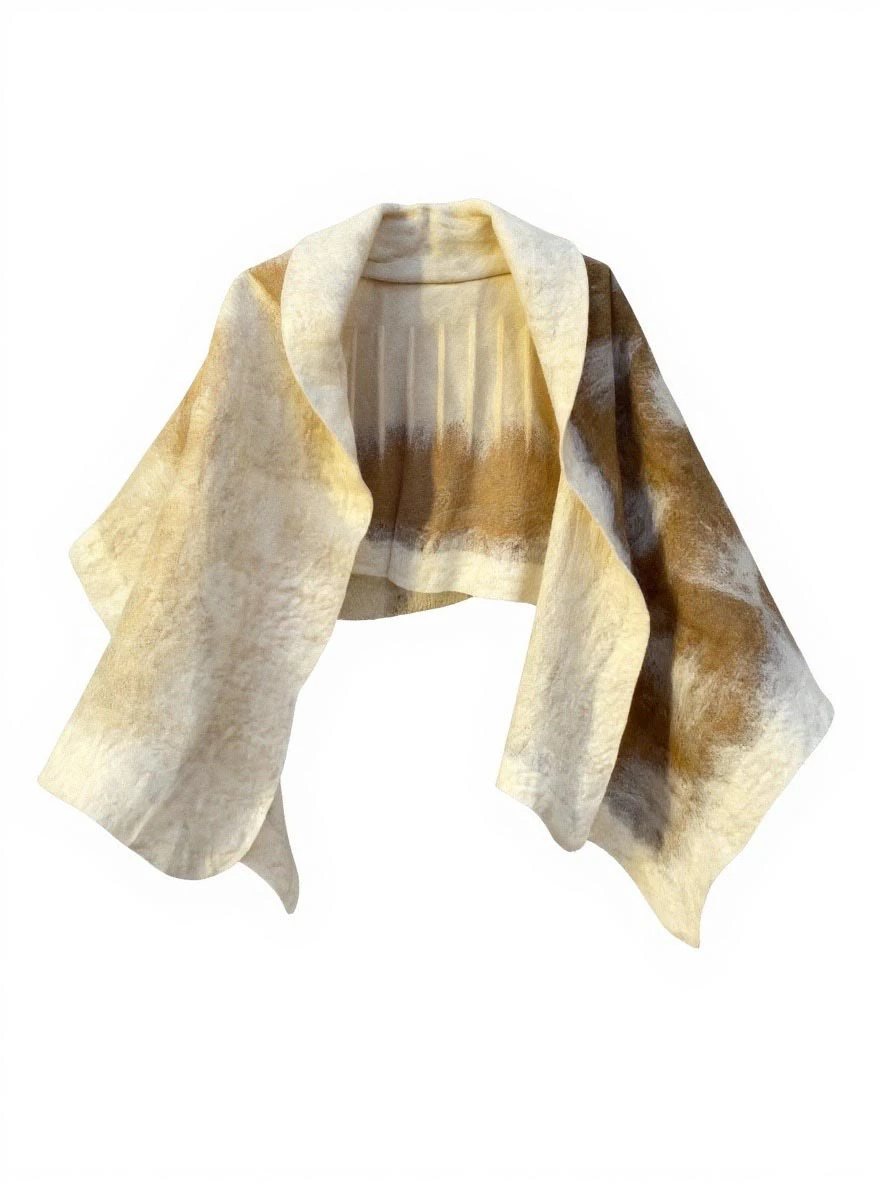 El Yapımı Keçe Şal 