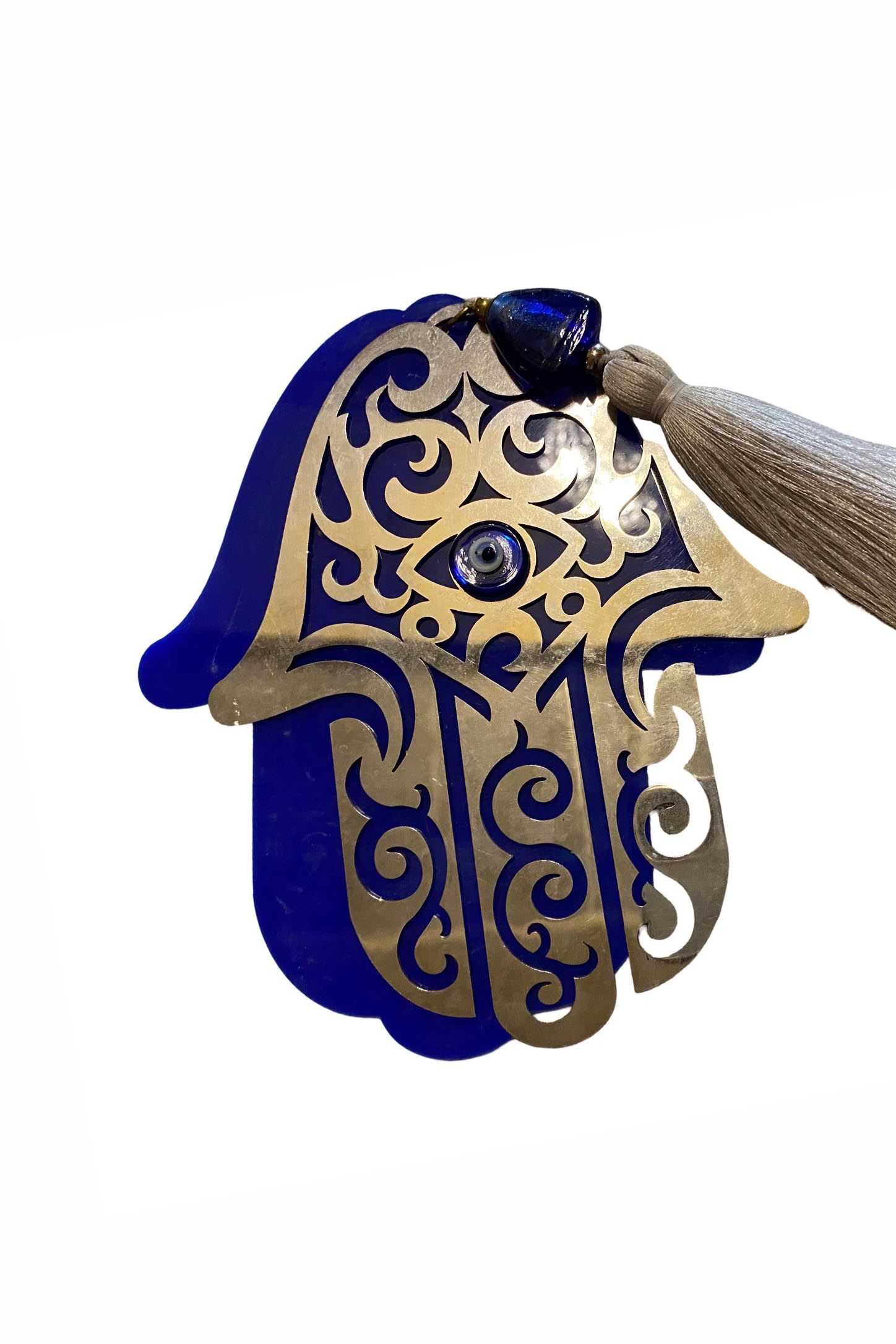 Epoksi Üzeri Metal Aksesuarlı Fatma Ana Eli Duvar Süsü