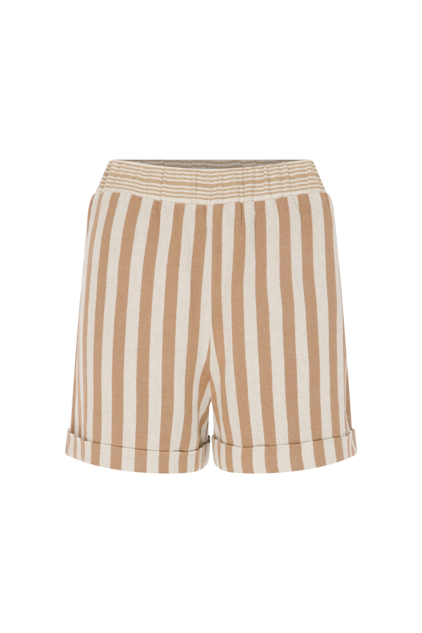 Double Hem Linen Shorts with Elastic Waist