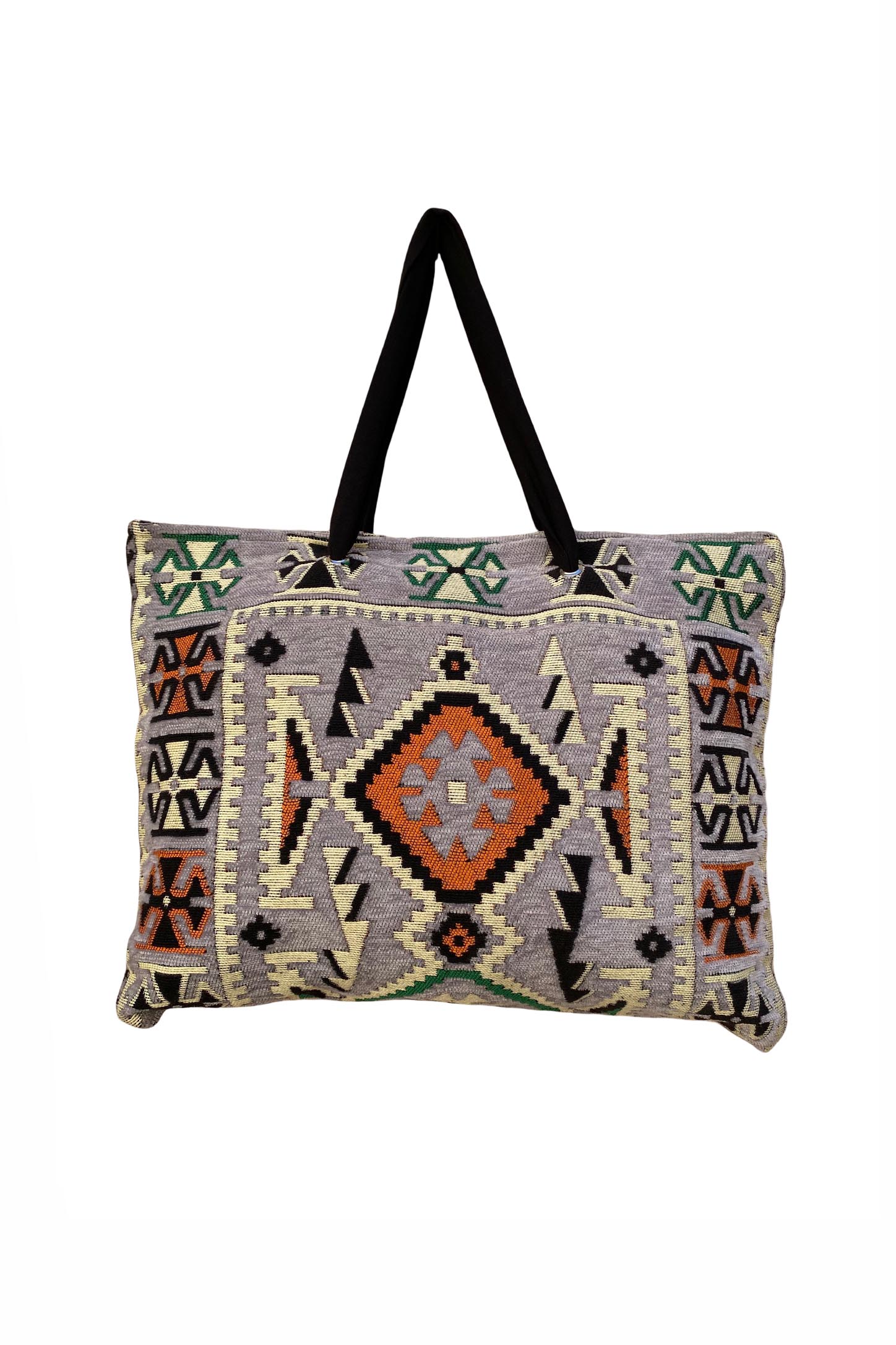 Kilim Desenli Kumaş Askılı Çanta 