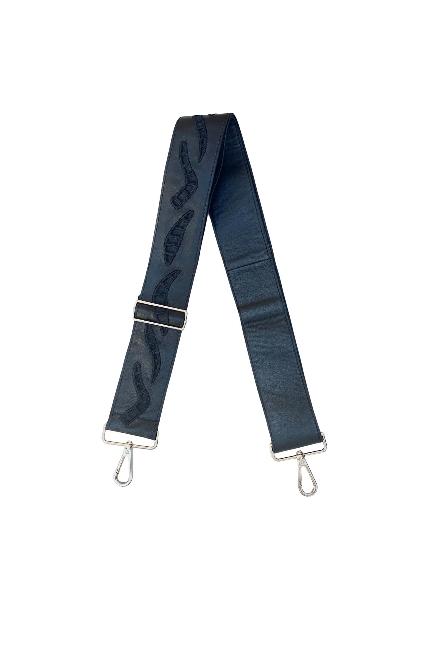 Deri Üzeri Nakış İşlemeli Çanta Askısı