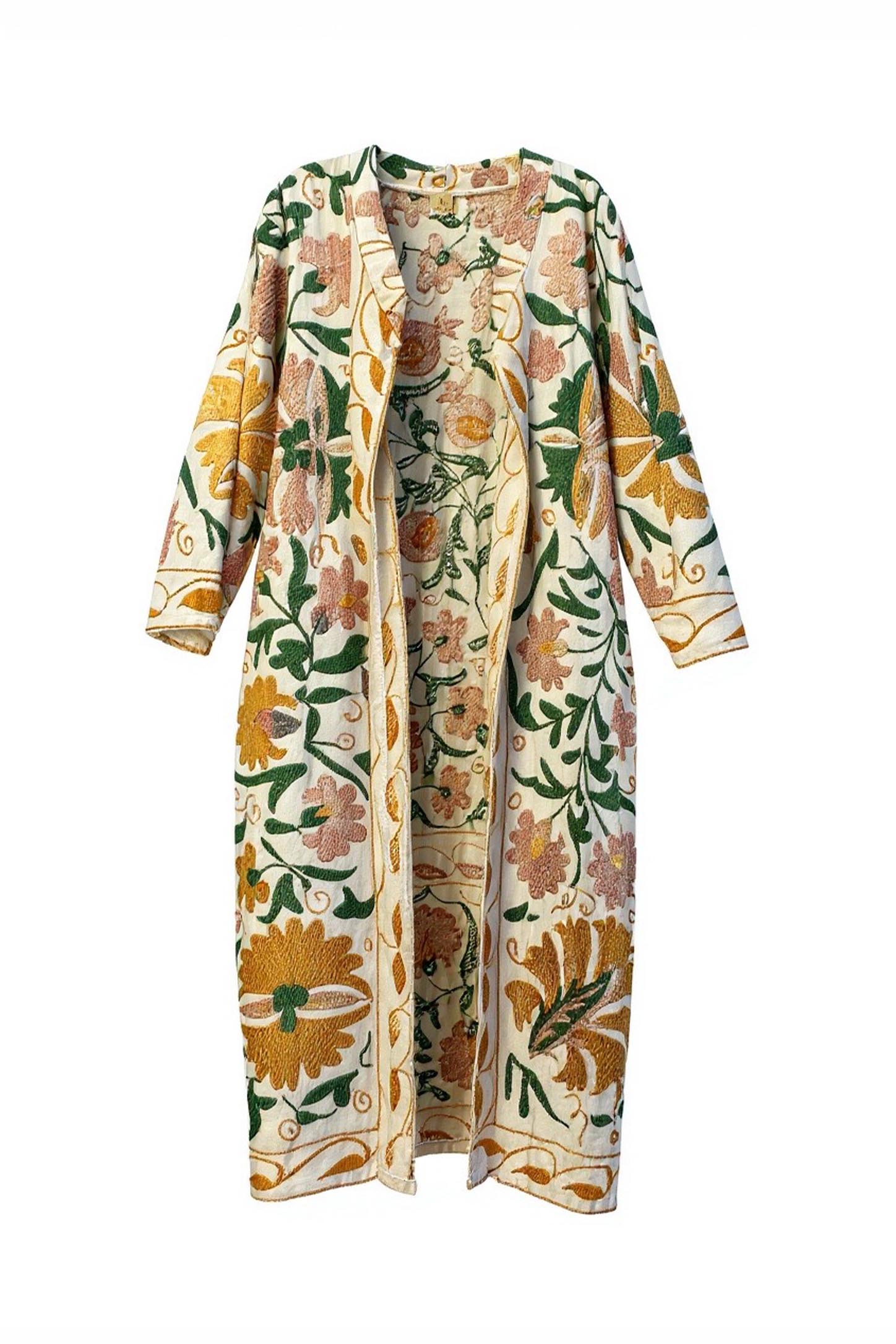 Suzani Astarsız Uzun Kaftan