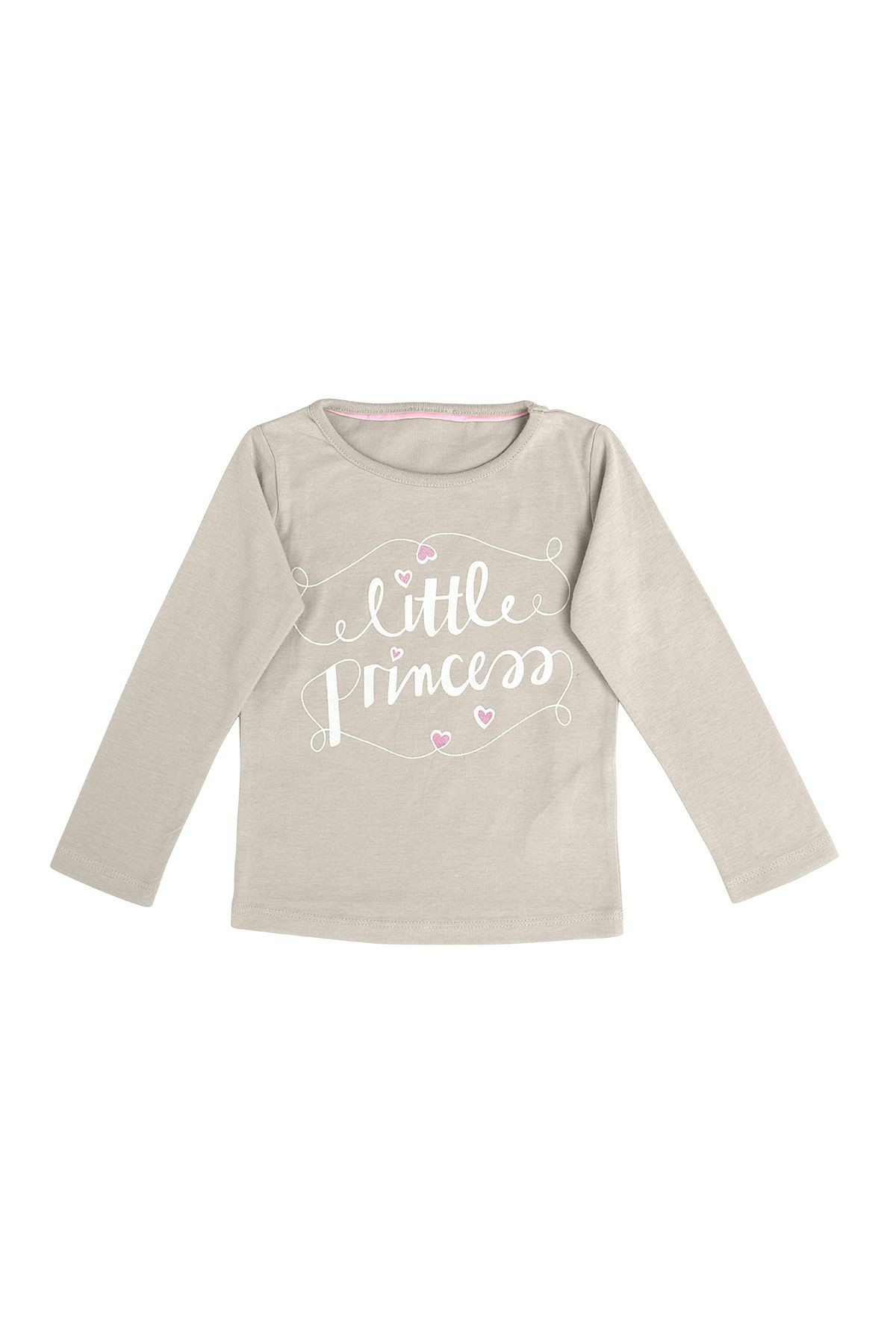 Kız Çocuk "Little Princess" Yazılı Uzun Kollu Tişört