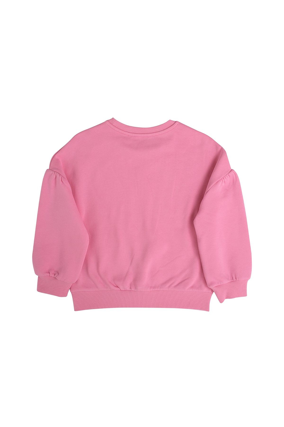 "Kız Çocuk Pembe Nakış Detaylı Sweatshirt"