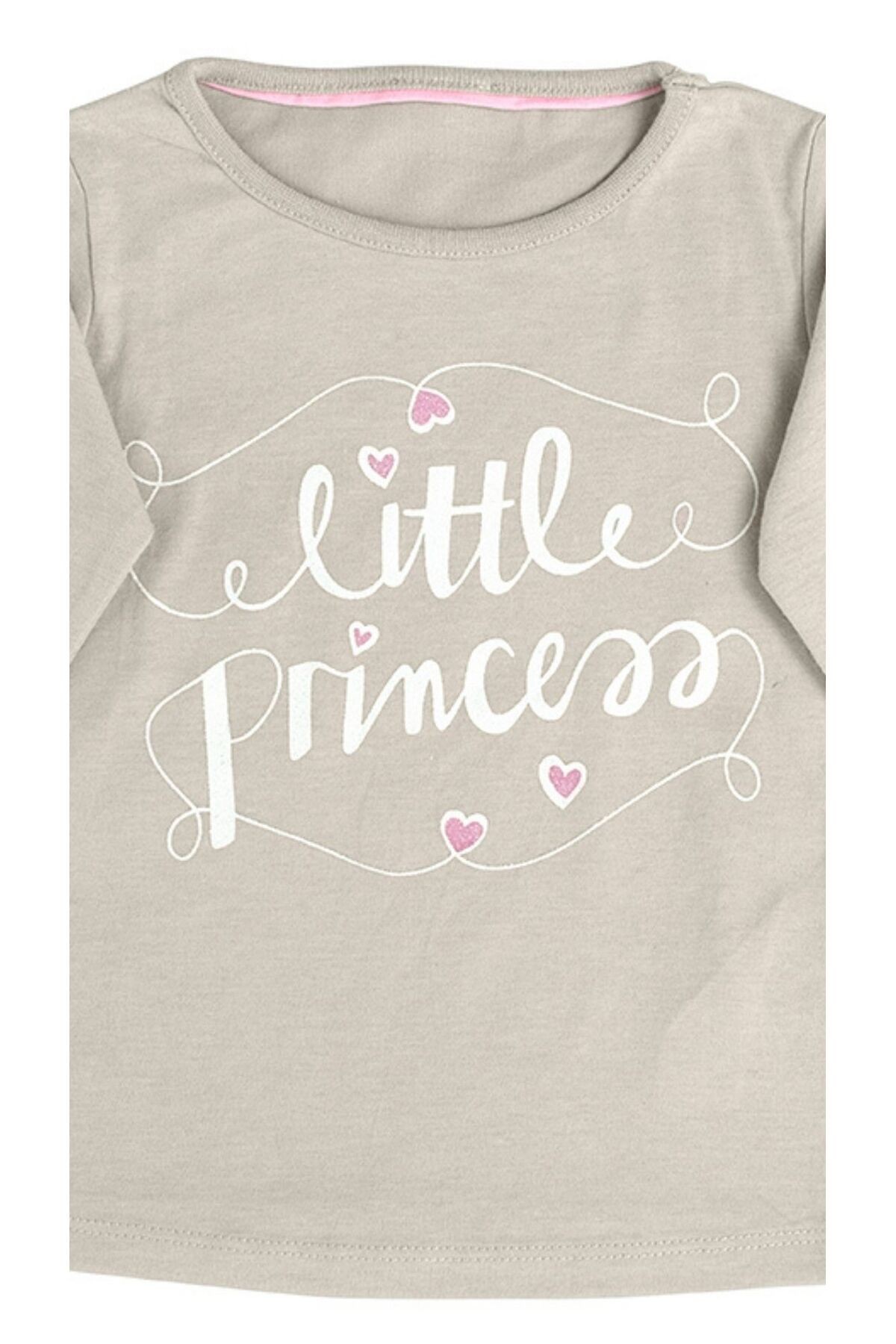 Kız Çocuk "Little Princess" Yazılı Uzun Kollu Tişört