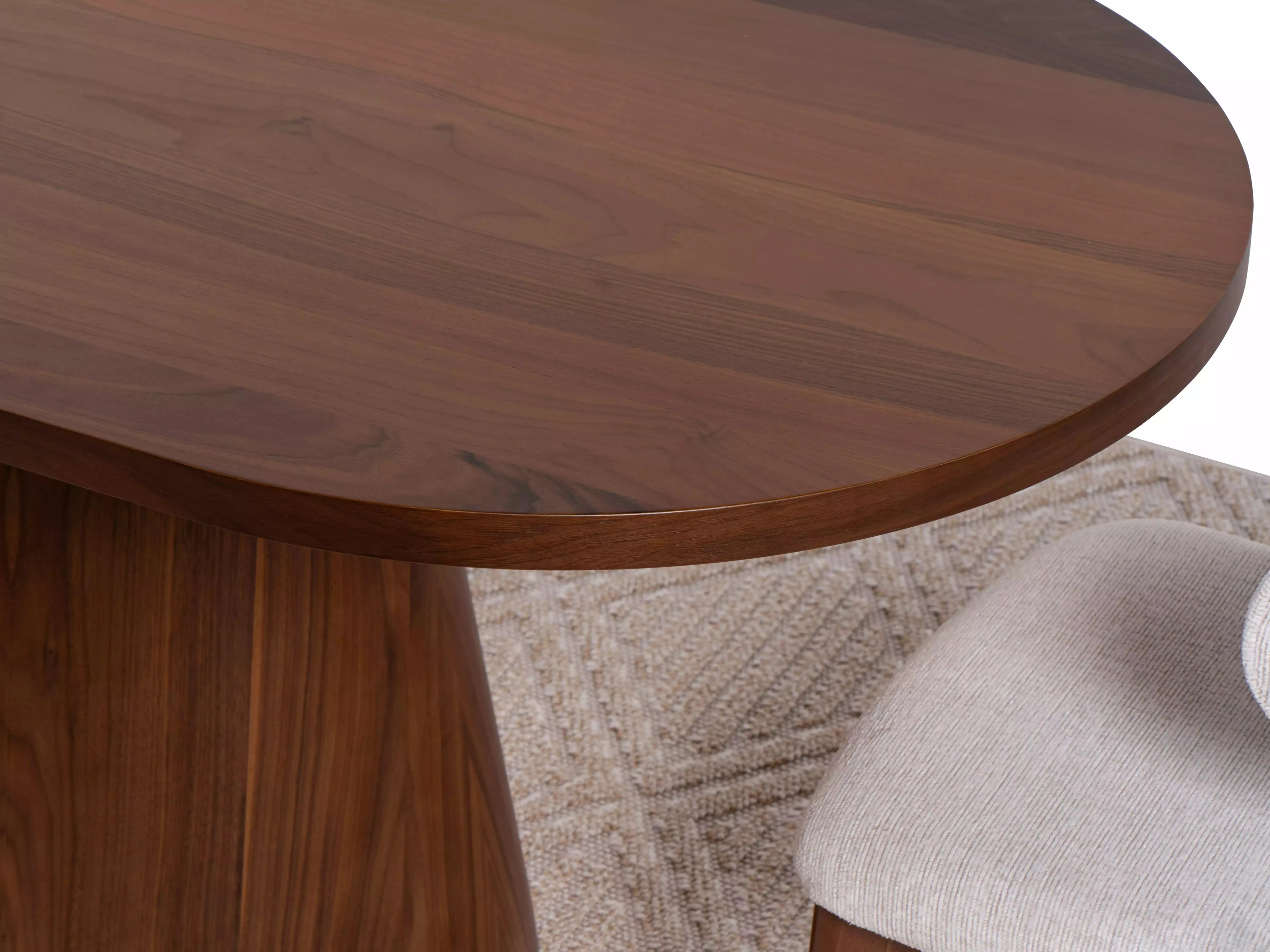 Elips Masa, Ceviz Kaplama, Ceviz